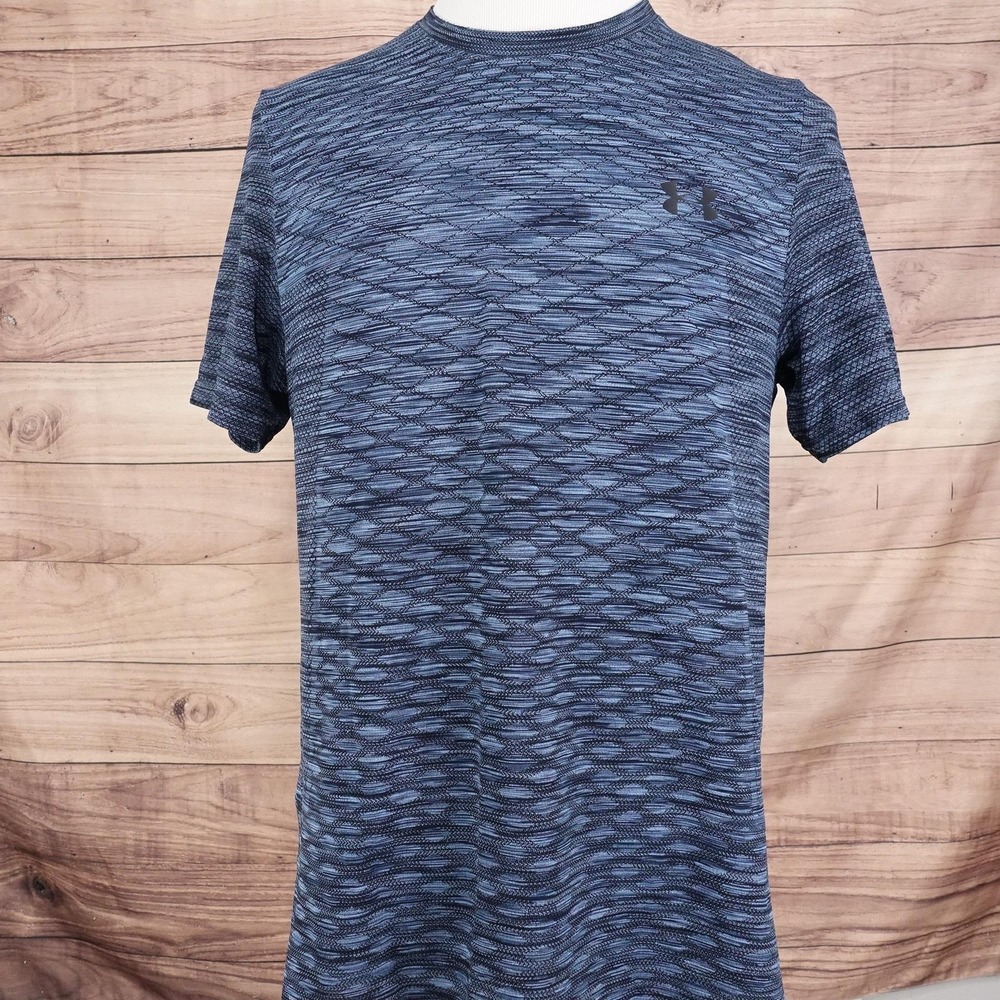 Under Armour Shirt Mens Large‎ Blue Vanish Tee Geometric Athletic Performance - Picture 3 of 8